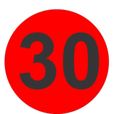 Number Thirty (30) Fluorescent Circle or Square Labels