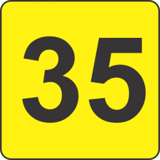 Number Thirty Five (35) Fluorescent Circle or Square Labels