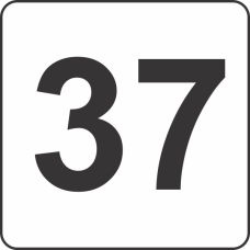 Number Thirty Seven (37) Fluorescent Circle or Square Labels