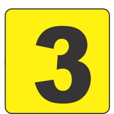 Number Three (3) Fluorescent Circle or Square Labels