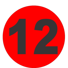 Number Twelve (12) Fluorescent Circle or Square Labels