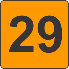 Number Twenty Nine (29) Fluorescent Circle or Square Labels