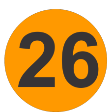 Number Twenty Six (26) Fluorescent Circle or Square Labels