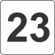 Number Twenty Three (23) Fluorescent Circle or Square Labels
