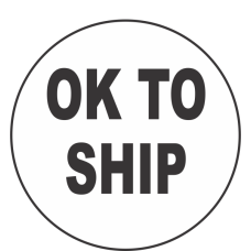 OK to Ship Fluorescent Circle or Square Labels