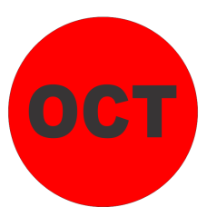 October Fluorescent Circle or Square Labels