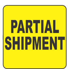 Partial Shipment Fluorescent Circle or Square Labels