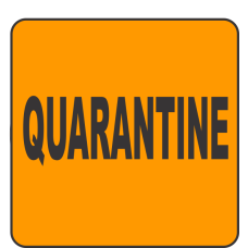 Quarantine Fluorescent Circle or Square Labels