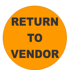 Return to Vendor Fluorescent Circle or Square Labels