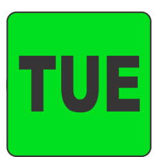 Tuesday Fluorescent Circle or Square Labels