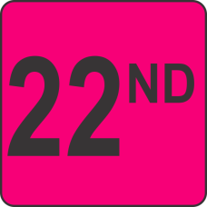 Twenty Second (22nd) Fluorescent Circle or Square Labels