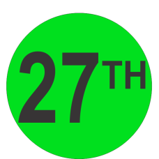 Twenty Seventh (27th) Fluorescent Circle or Square Labels