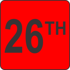 Twenty Sixth (26th) Fluorescent Circle or Square Labels
