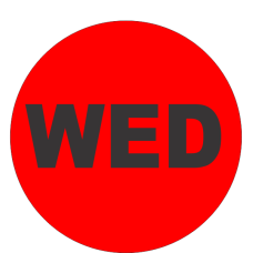 Wednesday Fluorescent Circle or Square Labels