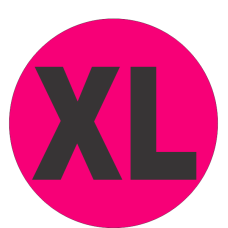 XL (Extra Large) Fluorescent Circle or Square Labels
