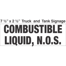 Bulk Tank Chemical Label 7.5x2.5 with 1in Lettering COMBUSTIBLE LIQUID, N.O.S.