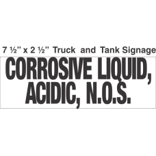 Bulk Tank Chemical Label 7.5x2.5 with 1in Lettering CORROSIVE LIQUID, ACIDIC, N.O.S.