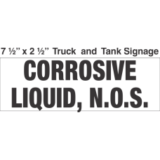 Bulk Tank Chemical Label 7.5x2.5 with 1in Lettering CORROSIVE LIQUID, N.O.S.