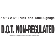 Bulk Tank Chemical Label 7.5x2.5 with 1in Lettering D.O.T. NON-REGULATED