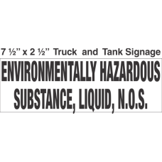 Bulk Tank Chemical Label 7.5x2.5 with 1in Lettering ENVIRONMENTALLY HAZARDOUS SUBSTANCE, LIQUID, N.O.S.