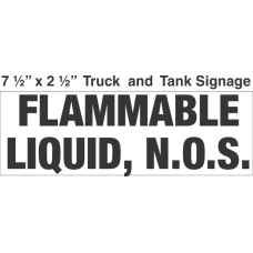Bulk Tank Chemical Label 7.5x2.5 with 1in Lettering FLAMMABLE LIQUID, N.O.S.