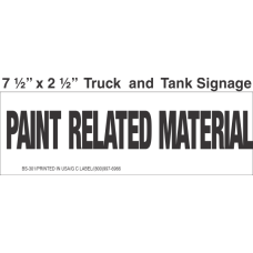 Bulk Tank Chemical Label 7.5x2.5 with 1in Lettering PAINT RELATED MATERIAL