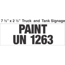 Bulk Tank Chemical Label 7.5x2.5 with 1in Lettering PAINT UN1263