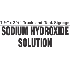 Bulk Tank Chemical Label 7.5x2.5 with 1in Lettering SODIUM HYDROXIDE SOLUTION