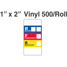RTK (Right to Know) Vinyl 1x2 Labels without a Personal Protection Box and two Health Boxeses