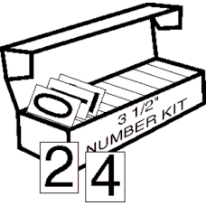 3.5 in Clear Vinyl Numbering Kit for Placards