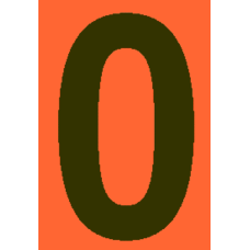 4 in.Number 0 (Orange Background Vinyl for Orange Panel Numbering)