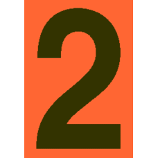 4 in.Number 2 (Orange Background Vinyl for Orange Panel Numbering)