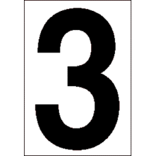 4 in.Number 3 (Clear Vinyl for Orange Panel Numbering)