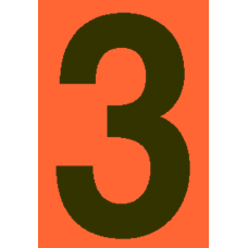 4 in.Number 3 (Orange Background Vinyl for Orange Panel Numbering)