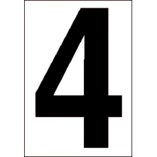 4 in.Number 4 (Clear Vinyl for Orange Panel Numbering)