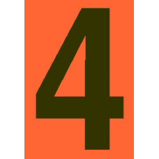 4 in.Number 4 (Orange Background Vinyl for Orange Panel Numbering)