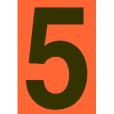 4 in.Number 5 (Orange Background Vinyl for Orange Panel Numbering)