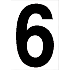 4 in.Number 6 (Clear Vinyl for Orange Panel Numbering)