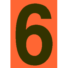4 in.Number 6 (Orange Background Vinyl for Orange Panel Numbering)