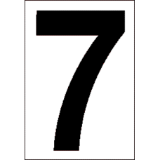 4 in.Number 7 (Clear Vinyl for Orange Panel Numbering)