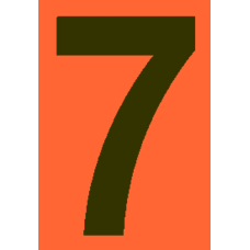 4 in.Number 7 (Orange Background Vinyl for Orange Panel Numbering)