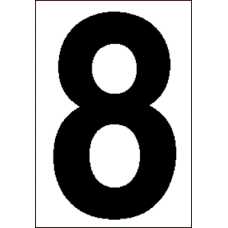 4 in.Number 8 (Clear Vinyl for Orange Panel Numbering)