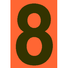 4 in.Number 8 (Orange Background Vinyl for Orange Panel Numbering)