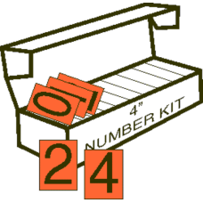4in Orange Backed Vinyl Numbering Kit for Orange Panels
