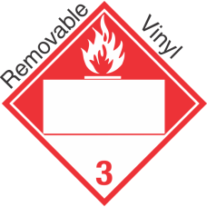 Blank Window Combustible Class 3 Removable Vinyl Placard