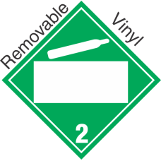 Blank Window Non Flammable Gas Class 2.2 Removable Vinyl Placard