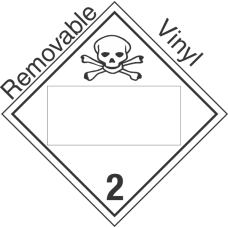 Blank Window Toxic Gas Class 2.3 Removable Vinyl Placard