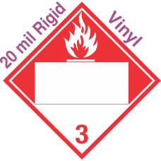 Blank Window Combustible Class 3 20mil Rigid Vinyl Placard