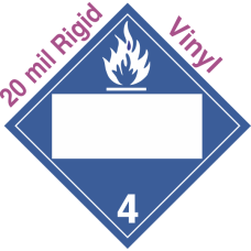 Blank Window Dangerous When Wet Class 4.3 20mil Rigid Vinyl Placard