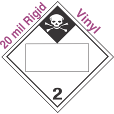 Blank Window Inhalation Hazard Class 2.3 20mil Rigid Vinyl Placard